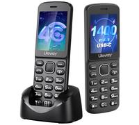 Usteetic 4G Unlocked Basic Mobile Phone for Seniors, Loud and Clear Sound, Big Button, Lightweight (100g), Easy to Use, 2.4" Color Display, FM Radio, Bluetooth, 1400mAh Battery (Black)