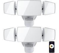 USTELLAR 2 Pack 50W Smart Outdoor LED Security Light Tunable White 2700K-6500K Motion Sensor Exterior WiFi Flood Light Fixture Alexa Warm Wired Floodlight Google Outside Spotlight House Yard Garage