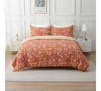 USTIDE Classical Bohemian Paisley Duvet Cover 800 Thread Count Cotton Duvet Set Luxurious Floral King Bedding,3 Pieces