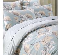 USTIDE Country Gingko Leaves Pattern Duvet Cover Set Floral Cotton 800 Thread Count Bedding Set Deep Pocket Fitted Sheet Pillowcases Bedding Set 4 Pieces Home Collection,Double Size