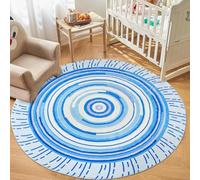 USTIDE Lollipop Round Area Rug 4ft Blue Soft Children Playmat Nonslip Carpet for Living Dining Room, Washable Anti-Slip Home Decor 120CM