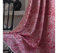 USTIDE Red Paisley Floral Curtain 1 Panel Light Reducing Jacquard Cotton Curtain with Tassels,150x220cm