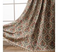 USTIDE Shabby Rustic Curtain Jacquard Floral,1 Panel Room Darkening Vintage Lace Macrame Garden Curtain,150x180cm