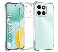 USTIYA Case for Honor X6C Clear TPU Four Corners Military-Grade Protection Cover Transparent Soft funda