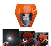 USTPO Motorcycle Headlight Headlamp Universal Head Light Fairing Mask Day Running Light for most of Dirt Bike Motocross EXC SX SXF Enduro Supermoto - Orange
