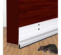 USUKUE Metal Door Draft Stopper Bottom Mice Seal Strip Noise Blocker, Aluminium Mouse Sweep 2" W x 36" L, Silver
