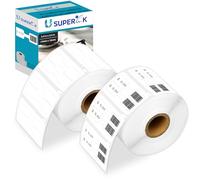 USUPERINK [2 Roll, 1500 Labels/Roll] Compatible for Dymo 30299 3/8" x 3/4" White Self-Adhesive Barbell Style Jewelry/Price Tag Labels for LabelWriter 300 310 450 Duo 4XL Printer [NOT FIT 550 & 5XL]