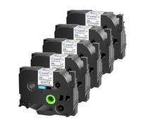 USUPERINK 5 Pack 36mm 1.4 inch Laminated Label Tape Compatible for Brother P-Touch TZe-261 TZe261 TZ261 TZ-261 Black on White 1-1/2'' x 26.2ft Work with PT-P900 P950NW D800W PT-550 530 Label Maker