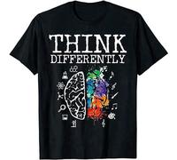 USUS ALAL Unisex T-Shirt Neurodiversity - Think Differently ADHD Autism T Black 3XL