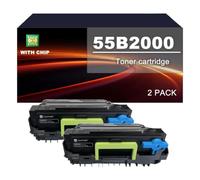 USUSU 55B2000 Toner Cartridge Compatible For MS431 MS431dn MS431dw MX431adn | 55B2000 Toner Cartridges Replacement For Lexmark MX432adwe MS331dn MX331adn, with chip, 3000 pages(2 PACK)