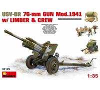 Usv-Br 76mm Gun Mod.194 with Limber and Crew Plastic Kit 1:35 Model Miniart