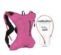 USWE Outlander XC 2L Hydration Pack, Running, Hiking Hydration Backpack with Water Bladder (1.5L/50oz) , Hydropack for Men and Women, Backpack Gear and Equipment for Cycling, MTB (Pink, 2L)