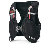 USWE Pace 14L Running Vest Hydration Pack with 2 x 500ml UltraFlask, Backpack for Men and Women, White Black, L