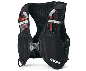 USWE Pace 14L Running Vest Hydration Pack with 2 x 500ml UltraFlask, Backpack for Men and Women, White Black, M