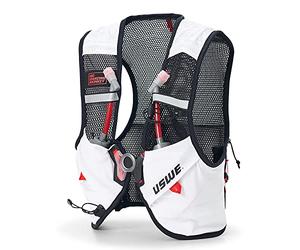 USWE Pace 2L Running Vest Hydration Pack with 2 x 500ml UltraFlask, Backpack for Men and Women, White Black, S-M