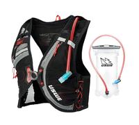 USWE Rush 8L Bike Hydration Vest, Adjustable Chest Straps Running Hydration Vest, 2.0L Hydration Bladder, Mountain Biking, Gravel & Cycling with Reflective Details, Men & Women (Black/Grey, M)