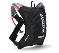 USWE Vertical Hydration Pack - Backpack with 2L/70oz Water Bladder for Trail Running, Motorbiking, MTB and Biking (4L, Black)