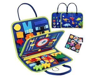 Ɓušy bōaŕď - Felt, Sensory Board, Life Skills Learning | Multiple Functions Ɓušy ɓoøk Sensory B́oard, Todđler Activity Book For Early Learning, Fine Motor Skills, Travel, Home, Preschool Use