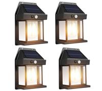 Usynox Solar Wall Lamp, New Outdoor Solar Wall Lamp, Anti Rust Waterproof Lanterns with Smart Sensor Switch, 12 Hours Lighting, Perfect Addition to Gardens, Homes, Garages, Patios (4)