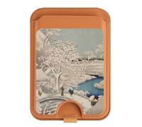 Utagawa Hiroshige Drum Bridge Yuhi Hill in Meguro Magnetic Card Wallet Holder Stand for iPhone 16 15 14 13 Pro Max