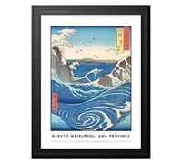 Utagawa Hiroshige Naruto Whirlpool Awa Province Painting Art Print Premium Framed Poster Wall Decor 12X16 Inch Spoon Moulding
