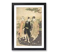 Utagawa Japanese Oriental Along The Seashore at Futami Framed Print | A2 Black Framed Wall Art | Ready to Hang | Asian Nature Picture | Living Room Bedroom Lounge Office