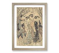 Utagawa Japanese Oriental Four Women Framed Print | A2 Oak Framed Wall Art | Ready to Hang | Asian Nature Picture | Living Room Bedroom Lounge Office