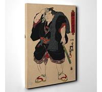 Utagawa Japanese Oriental Sumo Canvas Print | Gallery Wrapped 30mm Frame Wall Art | 30x20 inches | Ready to Hang | Asian Picture | Living Room Bedroom Lounge Office