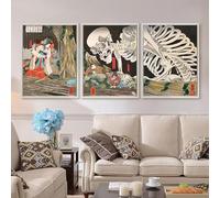 Utagawa Kuniyoshi Takiyasha the Witch and the Skeleton Spectre - 3x A2 Poster - Triptych rolled in tubes BensArt Triptych set 3 Three Stretched Mounted Multi Panel Wall Art Classic Picture Arts Abstr