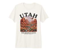 Utah Beehive State Canyon River Eagle Landscape Premium T-Shirt