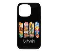 Utah Brushstroke Arches National Park Hiking Boots Cactus Case for iPhone 13 Pro