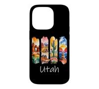 Utah Brushstroke Arches National Park Hiking Boots Cactus Case for iPhone 14 Pro