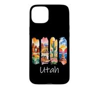 Utah Brushstroke Arches National Park Hiking Boots Cactus Case for iPhone 15 Plus