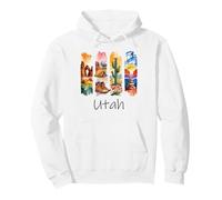 Utah Brushstroke Arches National Park Hiking Boots Cactus Pullover Hoodie