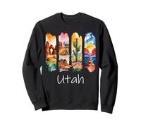 Utah Brushstroke Arches National Park Hiking Boots Cactus Sweatshirt