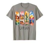 Utah Brushstroke Arches National Park Hiking Boots Cactus T-Shirt