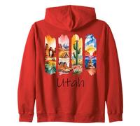 Utah Brushstroke Arches National Park Hiking Boots Cactus Zip Hoodie
