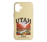 Utah Canyon River Landscape USA Geological Wonders Case for iPhone 16 Plus