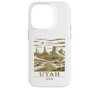 Utah Canyon Vintage Desert Monuments Moonlight Landscape Art Case for iPhone 14 Pro