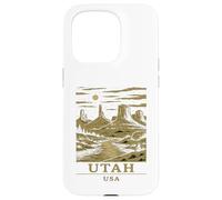 Utah Canyon Vintage Desert Monuments Moonlight Landscape Art Case for iPhone 15 Pro