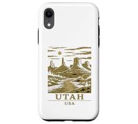 Utah Canyon Vintage Desert Monuments Moonlight Landscape Art Case for iPhone XR