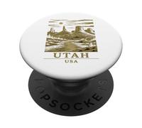 Utah Canyon Vintage Desert Monuments Moonlight Landscape Art PopSockets Adhesive PopGrip
