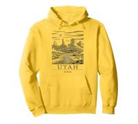 Utah Canyon Vintage Desert Monuments Moonlight Landscape Art Pullover Hoodie