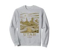 Utah Canyon Vintage Desert Monuments Moonlight Landscape Art Sweatshirt