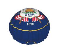 Utah Flag L Shower cap with double layer waterproof fabric, suitable for bathing and skin care