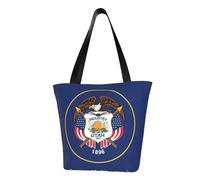Utah Flag Print Comfortable Summer Shoulder Bag Canvas Tote Travel Beach Hiking Shopping Weekend