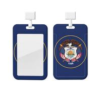 Utah Flag Print ID Card Badge Holder with Breakaway Lanyard,for Teacher Nurse Doctor Staff Office