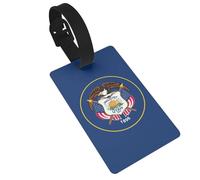 Utah Flag Print Luggage Tags with Detachable Wristband, Travel Bag Tags, Easy to Identify