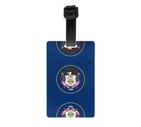 Utah Flag Print PVC Luggage Tags for Suitcase, Detachable Wrist Strap, Quickly Identifier Travel Bag Tags