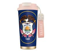 Utah Flag Print Steel Coffee Mug,Coffee Thermos Outdoor,Camping Mug with Leak-Proof Lid,Portable Cups for Keep Hot/Ice